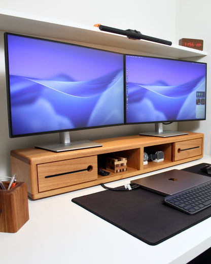 Suporte para dois Monitores em Madeira
