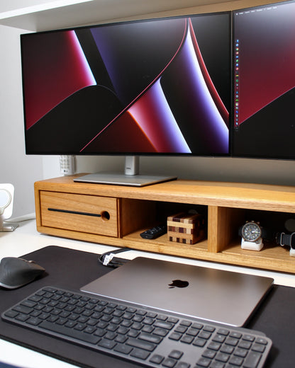 Suporte para dois Monitores em Madeira